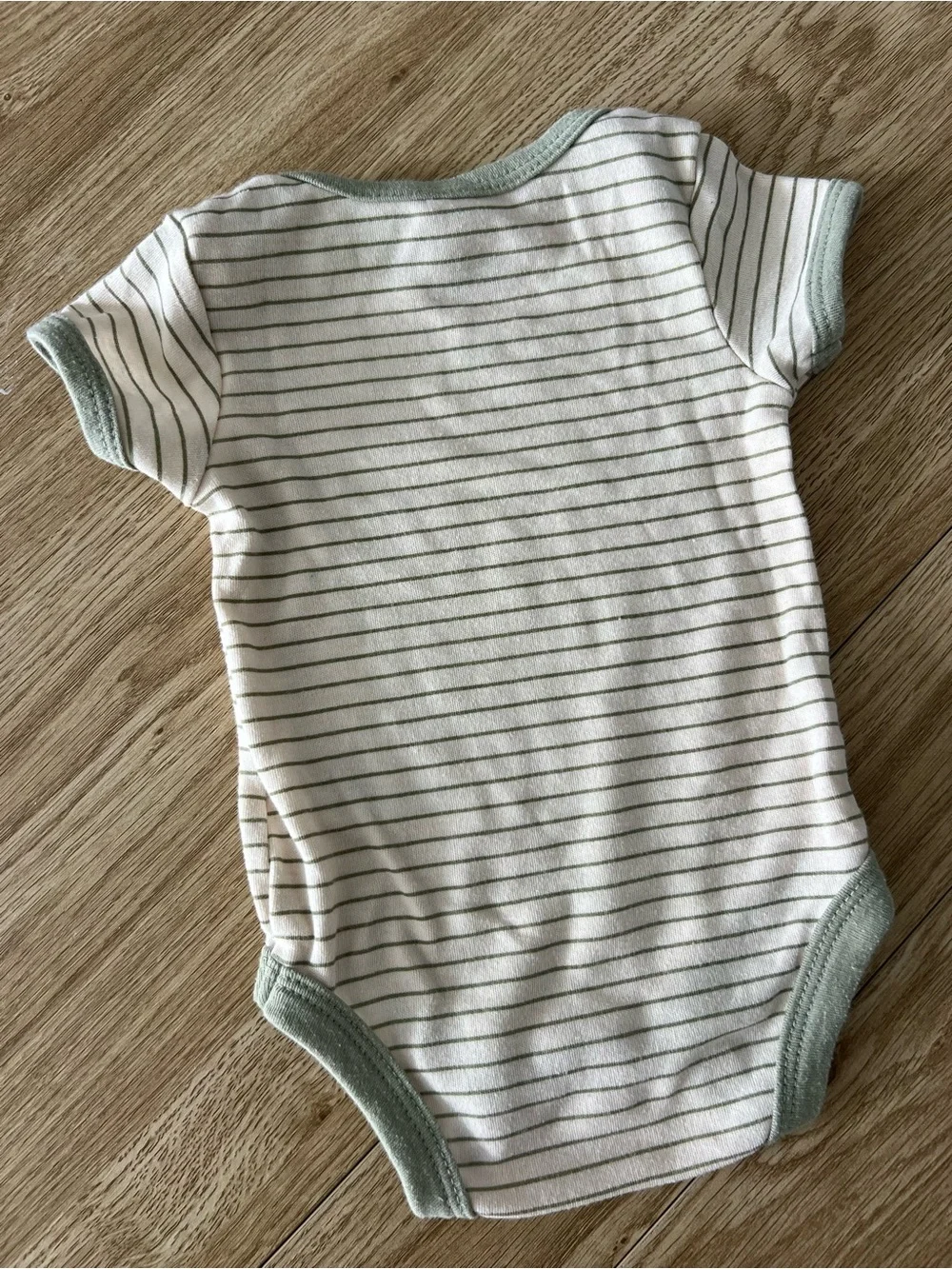 Olive Green Trim Baby One-Piece Onesie